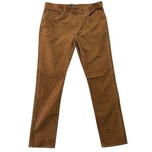 J. Crew Flex Corduroy Slim Fit Pants Mens Size 34x32 Brown Retro Preppy NWT